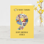 9th Birthday Photo Card カード (黄色い花)