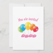 9th birthday photo collage number 9女の子 招待状 (裏面)