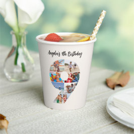 9th Birthday Photo Collage Number 9 Paper Cups 紙コップ