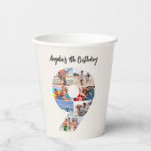 9th Birthday Photo Collage Number 9 Paper Cups 紙コップ (正面)
