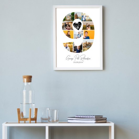 9th Birthday Photo Collage Poster Keepsake ポスター