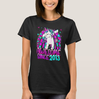 9th Birthday Rainbow 9 Year Old Dabbing Unicorn Gi Tシャツ