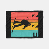 9th Birthday Retro Skiing 9 Year Old Boys Birthday フリースブランケット (正面(横))