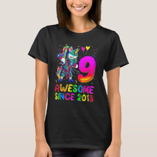 9th Birthday Unicorn Dabbing 9 Year Old Boys Tシャツ
