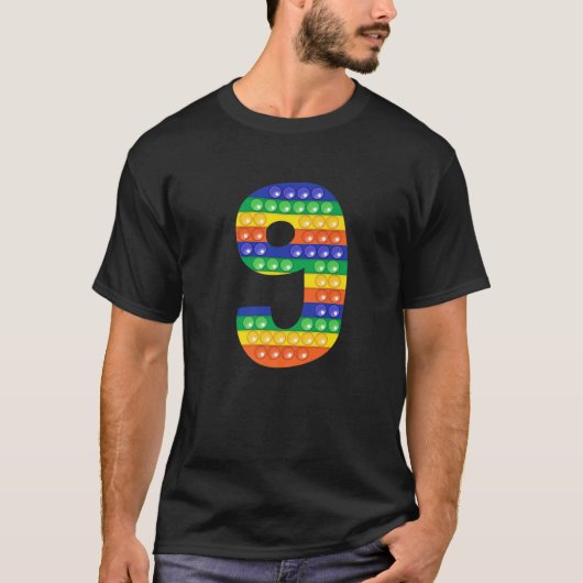9th Fidgetポップ・アートの It誕生日ガールボーイ9 9年 Tシャツ (正面)