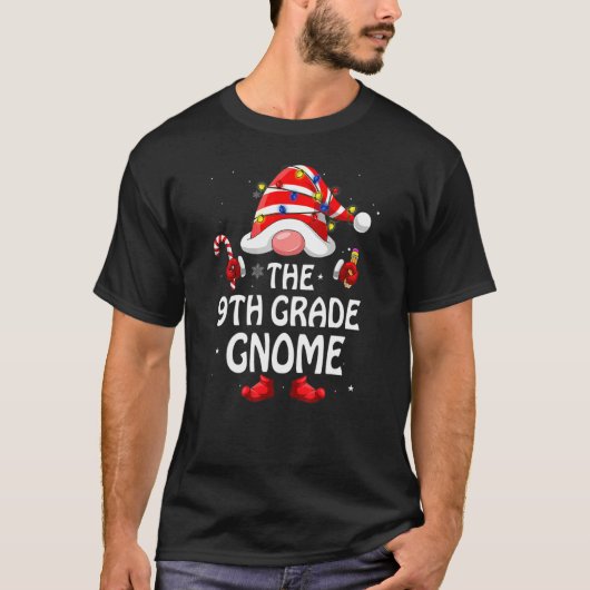 9th Grade Gnome Matching Family Group Christmas Pa Tシャツ (正面)