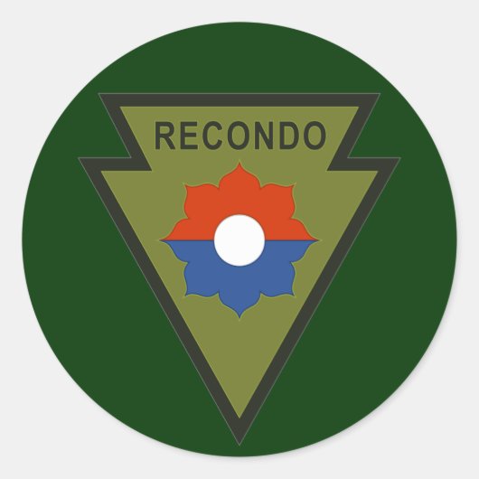 9th Inf Div Recondosステッカー ラウンドシール (正面)