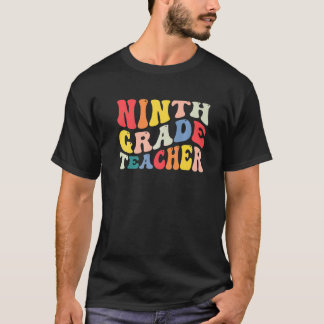9th Ninth Grade Teacher Back To School Retro Groov Tシャツ