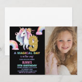 9th Rainbow Unicorn誕生日招待状w photo 招待状 (正面/裏面)