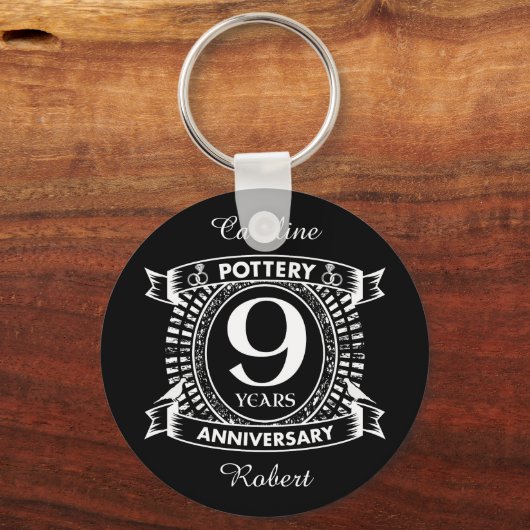 9TH wedding anniversary pottery キーホルダー (正面)