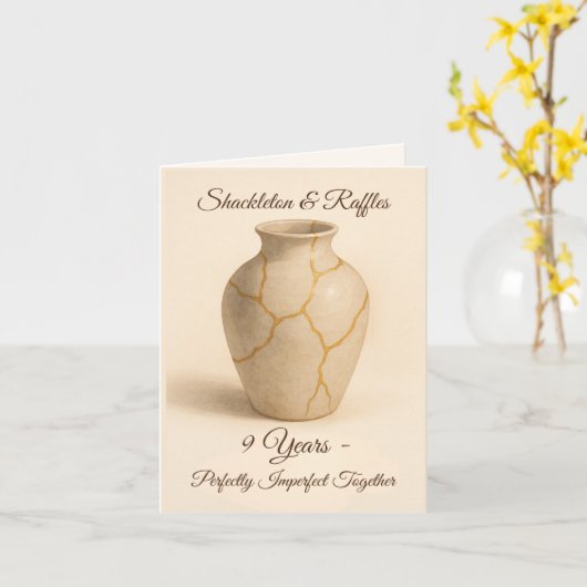 9th wedding anniversary vase カード (黄色い花)