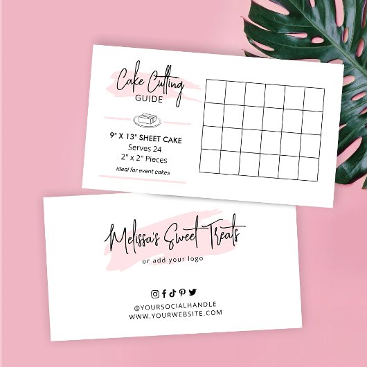9x13" シートケーキの切り分けガイド 2x2パーティーポーション エンクロージャーカード