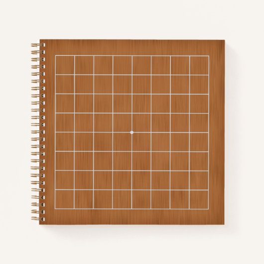 9x9ゴバンと白い線のカスタマイズ可能（茶色） ノートブック (正面)