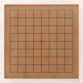 9x9ミニチュア五番茶色の木目テクスチャ ガラスコースター