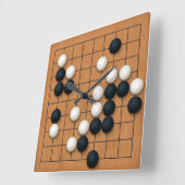 9x9囲碁盤(ライトブラウン) スクエア壁時計 (傾斜)