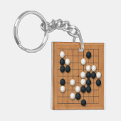 9x9 Goボードとストーンズカスタム付き キーホルダー (正面左)
