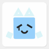 Aいくつかの1ハッピー1キューブのシアンのジャザブステッカー スクエアシール (正面)