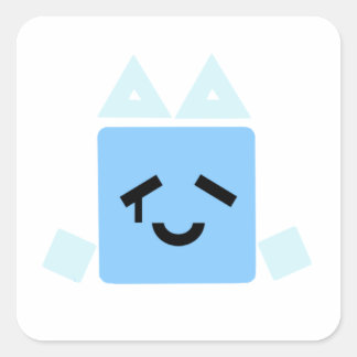 Aいくつかの1ハッピー1キューブのシアンのジャザブステッカー スクエアシール