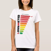 AからGレッドブラックの名前へのラブスコアパーソナライズされた Tシャツ (正面)