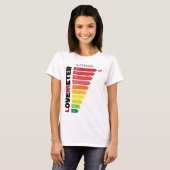 AからGレッドブラックの名前へのラブスコアパーソナライズされた Tシャツ (正面フル)