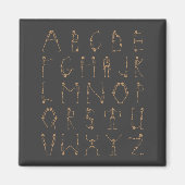 AからZへハロウィーンスケルトンアルファベットキャピタルレター マグネット (正面)