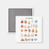 AからZまでのアルファベットと写真の子供 マグネット (正面/裏面)