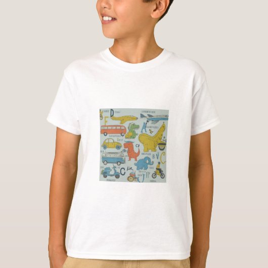 AからZまでの乗り物 Tシャツ (正面)