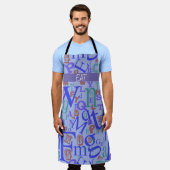 AからZアルファベットへのおもしろい書体 エプロン (着用した状態)