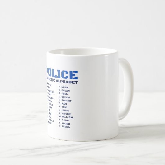 AからZアルファベット警察の音声辞書 コーヒーマグカップ (正面右)