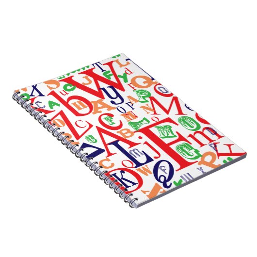 AからZクールまでのタイプおもしろいはっきりしたデザイン ノートブック (右側)