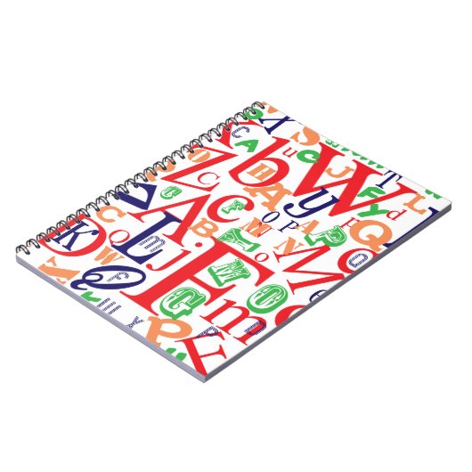 AからZクールまでのタイプおもしろいはっきりしたデザイン ノートブック (左側)