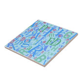 AからZブルースタイルタイプデザインEpicおもしろい タイル (側面)