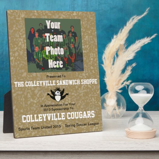 Aでスポンサーを記念する – フォトプラーク (側面)