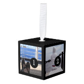 aで5つのイメージとあなた自身の装飾を容易にして下さい キューブオーナメント (正面アングル)