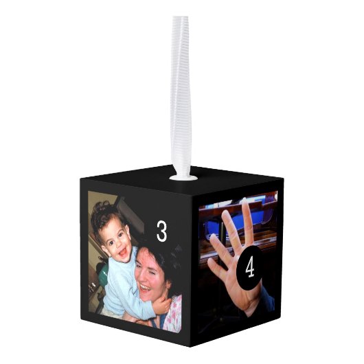 aで5つのイメージとあなた自身の装飾を容易にして下さい キューブオーナメント (裏面アングル)