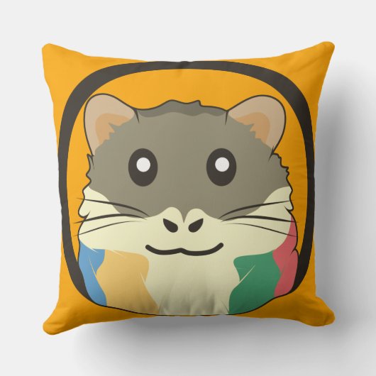 Aとよくはしゃぐのおもしろいハムスター クッション (裏面)