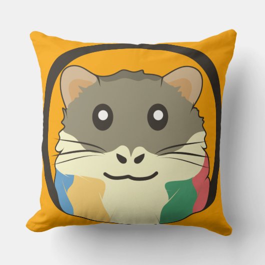 Aとよくはしゃぐのおもしろいハムスター クッション (正面)