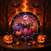 Aとピお洒落ッ不気味クのカボチャ ラージ壁時計