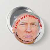 Aと澄ん大統領の危険:ドナルド・トランプ 缶バッジ (正面&裏面)