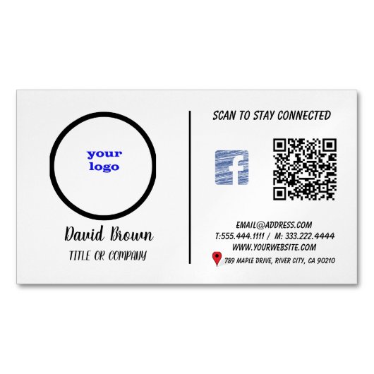 AとInnovを持つプロフェッショナルモダン名刺 マグネット名刺 (正面)