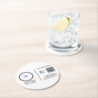 AとInnovを持つプロフェッショナルモダン名刺 ラウンドペーパーコースター
