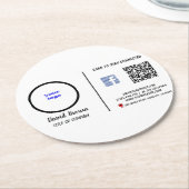 AとInnovを持つプロフェッショナルモダン名刺 ラウンドペーパーコースター (アングル)