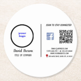 AとInnovを持つプロフェッショナルモダン名刺 ラウンドペーパーコースター