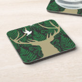 aに対するシカ、鳩および星のシルエット コースター (左側)