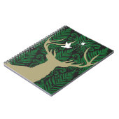 aに対するシカ、鳩および星のシルエット ノートブック (左側)