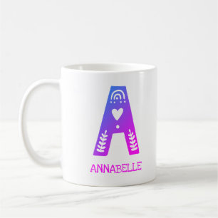 AにKidsというモノグラム名を付ける コーヒーマグカップ