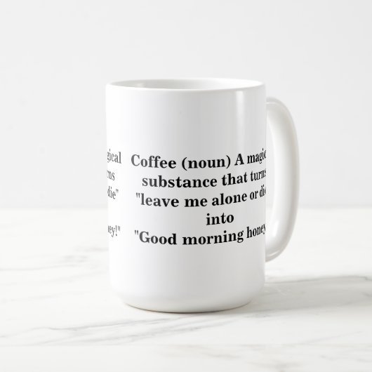 aのおもしろいでユニークなことわざ コーヒーマグカップ (正面右)