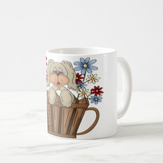 Aのじょうろのマグの子犬 コーヒーマグカップ (正面右)