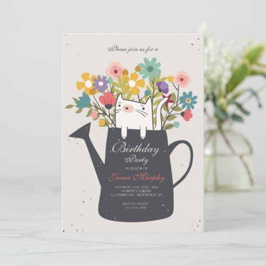 Aのじょうろの招待状の猫 招待状 (スタンド正面)