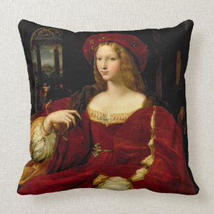 Aのアラゴン(c.1500-77)妻のJeanneのポートレート クッション